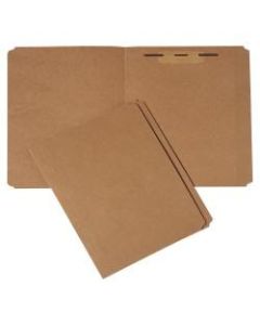 SKILCRAFT File Folders, With 1 Fastener, Straight Cut, Letter Size, 30% Recycled, Kraft, Pack Of 100 (AbilityOne 7530-00-889-3555)