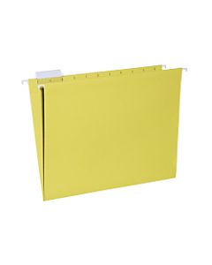 SKILCRAFT Hanging File Folders, 1/5 Cut, 2in Expansion, Letter Size, Yellow, Box Of 25 Folders (AbilityOne 7530-01-364-9501)