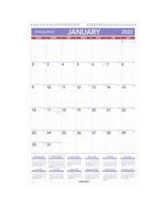 AT-A-GLANCE Erasable Monthly Wall Calendar, 15-1/2in x 22-3/4in, January To December 2022, PMLM0328