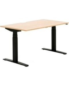 Allermuir Slide Electric Height-Adjustable Standing Desk, 29inH x 54inW x 24inD, Oak/Black
