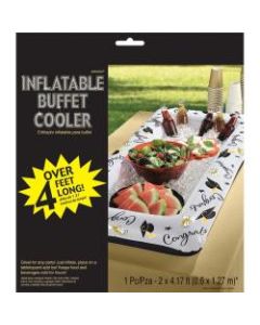 Amscan Graduation Inflatable Buffet Cooler, 4-1/2inH x 24inW x 48inD, Multicolor