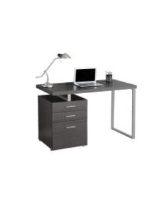 Monarch Specialties Computer Desk With Left/Right Pedestal, Gray