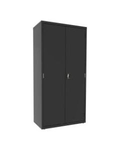 Lorell Steel Locking Janitorial Storage Cabinet, Black