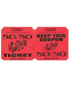 Amscan 50/50 Ticket Roll, Red, Roll Of 1,000 Tickets