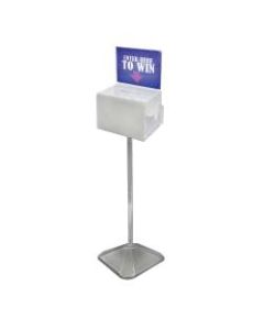 Azar Displays Extra-Large Pedestal Lottery Box With Pocket, 57-3/4inH x 16inW x 16inD, White