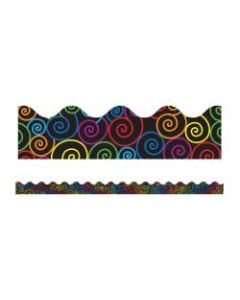 Carson-Dellosa Scalloped Border, Rainbow Swirls