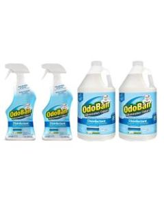 OdoBan Odor Eliminator Disinfectant, Fresh Linen Scent, Case Of 2 Qt Spray Bottles And 2 Gallon Concentrates