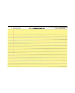 Roaring Spring Wide College Ruled Landscape Legal Pad, 11in x 9.5in 40 Sheets, Canary - 40 Sheets - 80 Pages - Printed - Stapled/Tapebound - Both Side Ruling Surface Red Margin - 20 lb Basis Weight