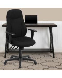 Flash Furniture Fabric High-Back Multifunctional Ergonomic Swivel Chair With Adjustable Armrests, Black