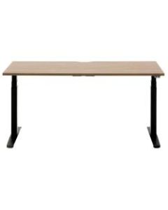 Allermuir Slide Electric Height-Adjustable Standing Desk, 29inH x 60inW x 24inD, Walnut/Black