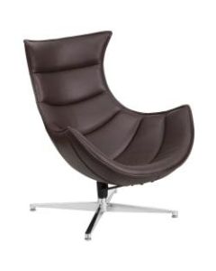 Flash Furniture Cocoon Swivel Chair, Dark Brown/Silver
