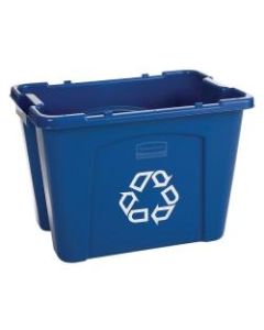 Rubbermaid Computer Paper Collection "We Recycle" Container, 14 Gallons, 13 1/2inH x 20inW x 15inD, Blue