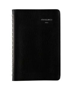 AT-A-GLANCE DayMinder Daily Appointment Book, 5in x 8in, Black, January To December 2022, SK4400