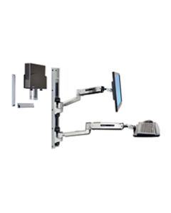 Ergoron LX Sit-Stand Wall Mount System With CPU Holder, Black/Silver, 45-359-026