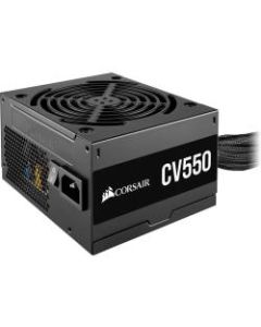 Corsair CV Series CV550 - 550 Watt 80 Plus Bronze Certified PSU - Internal - 120 V AC, 230 V AC Input - 3.3 V DC @ 24 A, 5 V DC @ 20 A, 12 V DC @ 44 A, 12 V DC @ 300 mA, 5 V DC @ 3 A Output - 550 W - 1 Fan(s) - 88% Efficiency