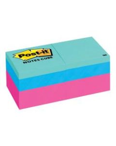 Post-it Notes, Memo Cubes, 2in x 2in, Pink Wave, Pack Of 2 Cubes