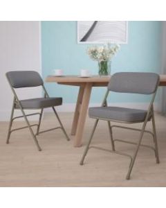 Flash Furniture Hercules Premium Curved Upholstered Folding Chairs, Set Of 2 Chairs, Gray