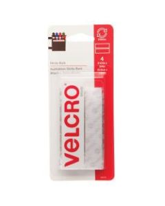 VELCRO Brand Sticky Back Tape, 3/4in x 3 1/2in, White, 4 Strips Per Pack, Set Of 6 Packs