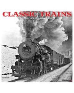 Willow Creek Press Hobbies Monthly Wall Calendar, 12in x 12in, Classic Trains, January To December 2022