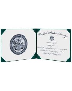 Award Certificates Vinyl Holder, 8in x 10 1/8in, Green/Army (AbilityOne 7510-00-755-7077)