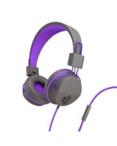 JLab Audio Kids JBuddies Studio Over-The-Ear Headphones, Gray/Purple, JKSTUDIO GRYPRL BX