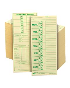 TOPS Time Cards (Replaces Original Card 331-10), Named Days, 2-Sided, 8 1/2in x 3 1/2in, Box Of 500