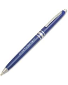 SKILCRAFT AbilityOne Retractable Ballpoint Pens, Fine Point, Blue Barrel, Blue Ink, Box Of 12 Pens
