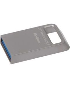 Kingston 64GB DataTraveler Micro 3.1 USB 3.1 Flash Drive - 64 GB - USB 3.1 - Gray - 5 Year Warranty
