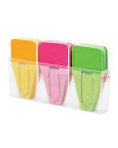 Clip-rite Clip-Tabs, 1 1/4in, Green/Orange/Pink, 24 Clip-Tabs Per Pack, Set Of 6