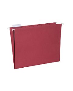 SKILCRAFT Hanging File Folders, 1/5 Cut, 2in Expansion, Letter Size, Red, Box Of 25 Folders (AbilityOne 7530-01-364-9500)