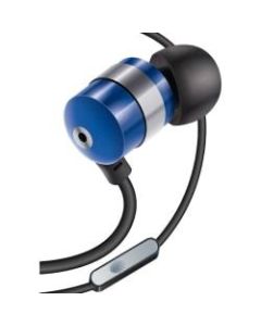 GOgroove AudiOHM HF Earbud Headphones With Hands-Free Microphone, Blue