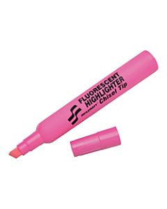 SKILCRAFT Thick-N-Thin Jumbo Fluorescent Highlighters, Pink, Box Of 12 (AbilityOne 7520-00-460-7598)