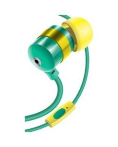 GOgroove AudiOHM Earbud Headphones With Hands-Free Mic, Green