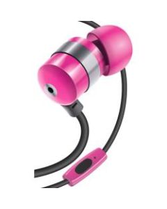 GOgroove AudiOHM Earbuds with Hands-Free Mic: Pink - Stereo - Mini-phone (3.5mm) - Wired - 32 Ohm - 20 Hz - 20 kHz - Earbud - Binaural - In-ear - 4 ft Cable
