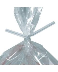 Office Depot Brand Paper Twist Ties For Poly Bags, 3/16in x 4in, White, Case Of 2,000