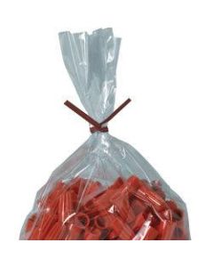 Office Depot Brand Paper Twist Ties For Poly Bags, 3/16in x 7in, Red, Case Of 2,000