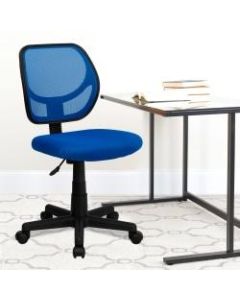 Flash Furniture Mesh Low-Back Swivel Chair, Blue/Black