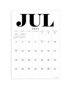 TF Publishing Medium Art Poster Monthly Wall Calendar, 17in x 12in, Letters, July 2021 To June 2022