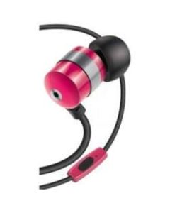 GOgroove AudiOHM Earbuds with Hands-Free Mic: Red - Stereo - Mini-phone (3.5mm) - Wired - 32 Ohm - 20 Hz - 20 kHz - Earbud - Binaural - In-ear - 4 ft Cable - Red