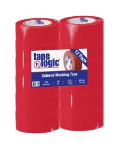 Tape Logic Color Masking Tape, 3in Core, 2in x 180ft, Red, Case Of 12