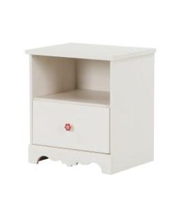 South Shore Lily Rose 1-Drawer Nightstand, 22-1/2inH x 20-1/2inW x 17inD, White Wash