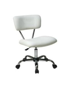Office Star Avenue Six Vista Task Chair, Vinyl, White/Silver