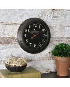 FirsTime Black Onyx Round Wall Clock, 8 1/2in, Black