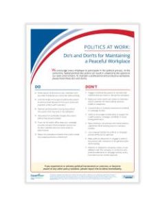 ComplyRight Politics At Work Poster, DO-s And Donts, 10in x 14in, English
