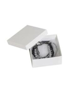 Partners Brand White Jewelry Boxes 3 1/2in x 3 1/2in x 1 1/2in, Case of 100