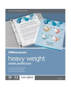 Office Depot Brand Heavyweight Sheet Protectors, 8-1/2in x 11in, Clear, Non-Glare, Box Of 50