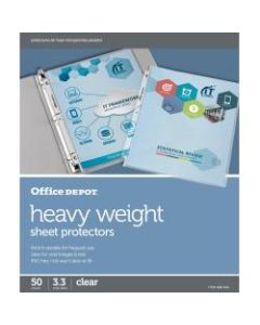 Office Depot Brand Heavyweight Sheet Protectors, 8-1/2in x 11in, Clear, Pack Of 50
