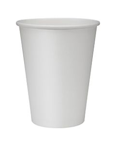 Genuine Joe Polyurethane-Lined Disposable Hot Cups, Single, 12 Oz, White, Pack Of 50
