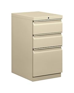 basyx by HON 20inD Vertical 3-Drawer File Cabinet, Metal, Putty