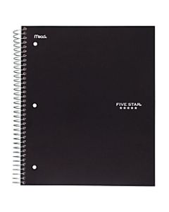 Five Star Notebook, 8 1/2in x 11in, 5 Subjects, College Ruled, 200 Sheets, Assorted Colors (No Color Choice)